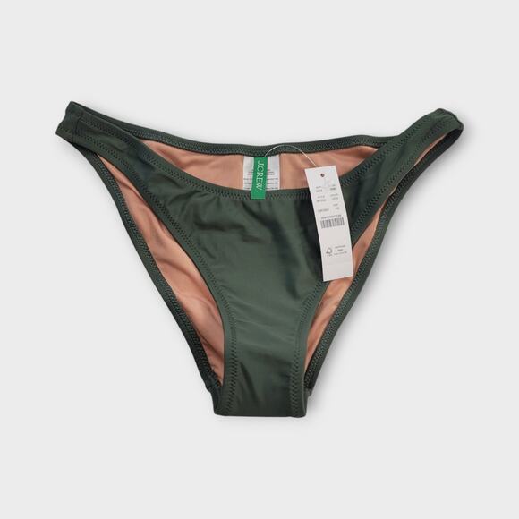 J. Crew Heritage 1989 High Leg Bikini Bottom‎ Size XS Green Cheeky - Picture 1 of 8
